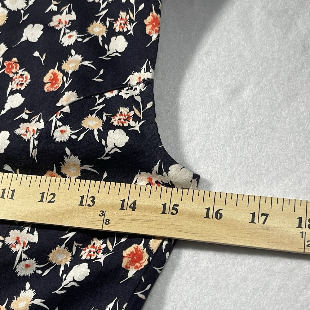 French Connection Floral Fit & Flare Dress Women's US 2 Navy Sleeveless Mini - Picture 6 of 7